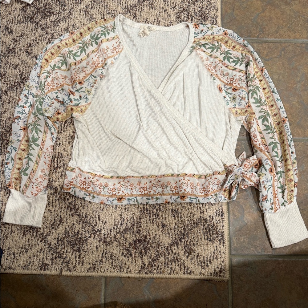 Blu Pepper Faux Wrap Knit Sweater